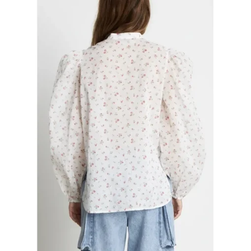 Stella Nova Kajsa Transparent Cotton Skjorte Light Flowers