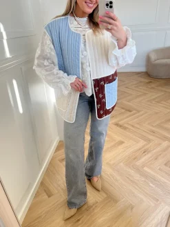 Stories From The Atelier Spring Love Vest White/Blue/Brown
