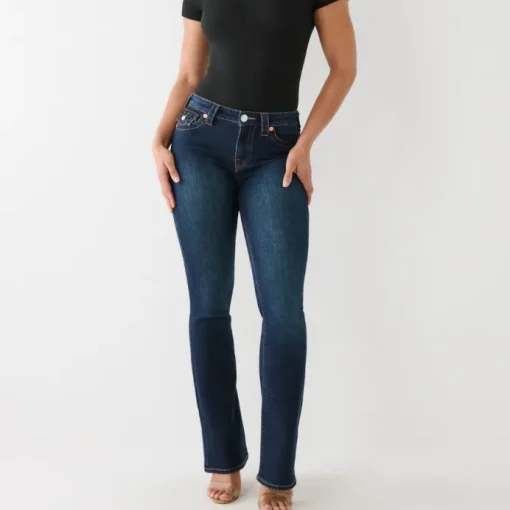 True Religion Becca Mid Rise Bootcut Flap Jeans Muddy Waters