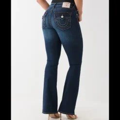 True Religion Becca Mid Rise Bootcut Flap Jeans Muddy Waters