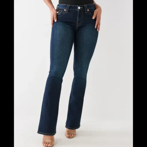 True Religion Becca Mid Rise Bootcut Flap Jeans Muddy Waters