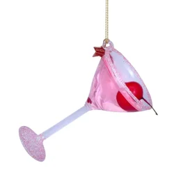 Vondels Glas Ornament Cosmopolitan Cocktail Pink