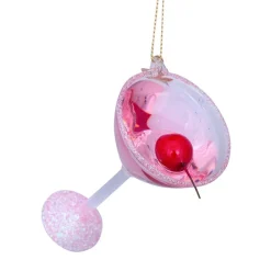 Vondels Glas Ornament Cosmopolitan Cocktail Pink