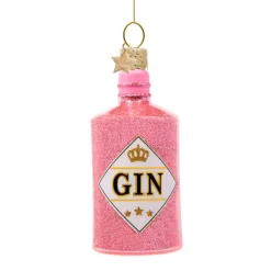 Vondels Glas Ornament Gin Bottle Pink