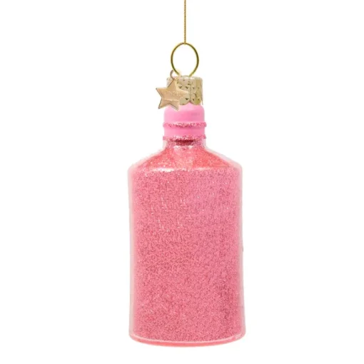 Vondels Glas Ornament Gin Bottle Pink