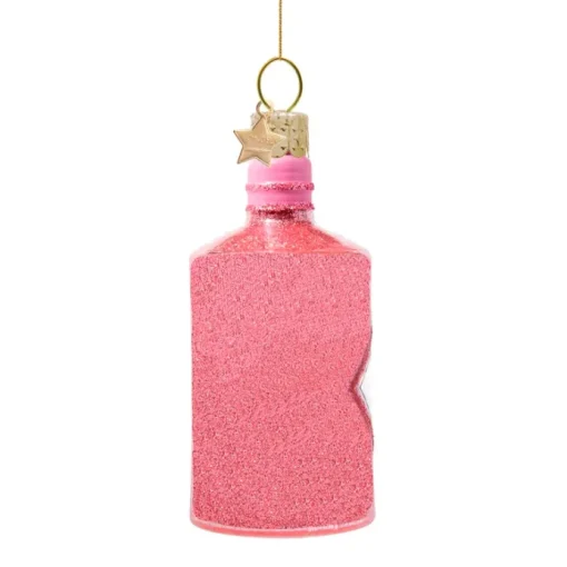 Vondels Glas Ornament Gin Bottle Pink